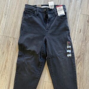 Levi's Charcoal High-Waisted Jeans high rise , tappered leg